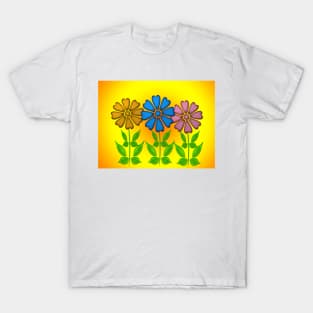 Flowers on yellow background. T-Shirt